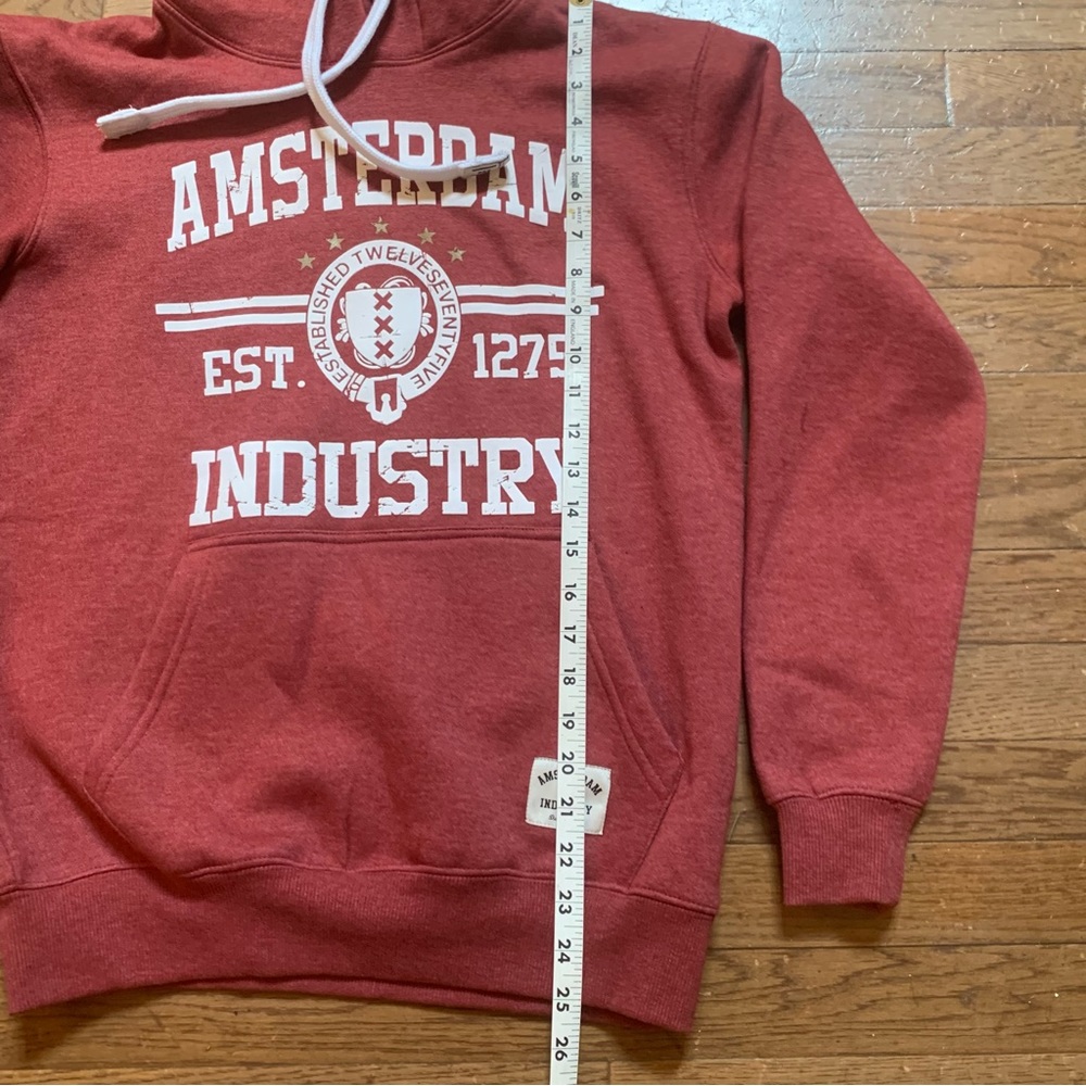 ⭐️SOLD⭐️Women's Dutch Denim Amsterdam Industry Hoodie | Small | Cranberry - Picture 8 of 9